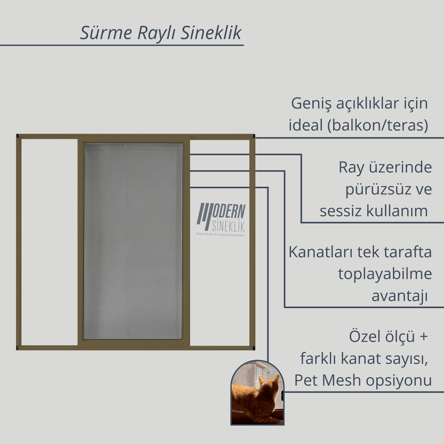 Sürme Raylı Sineklik