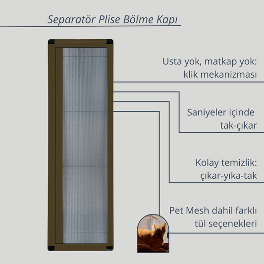 Separatör Plise Bölme Kapı