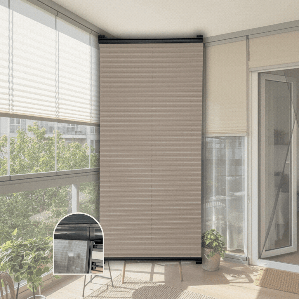 Cam Balkon Yaylı Plise Perde
