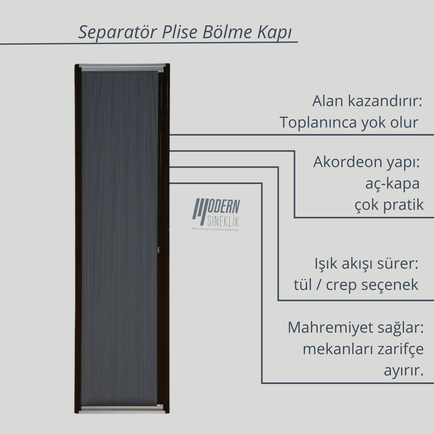 Separatör Plise Bölme Kapı